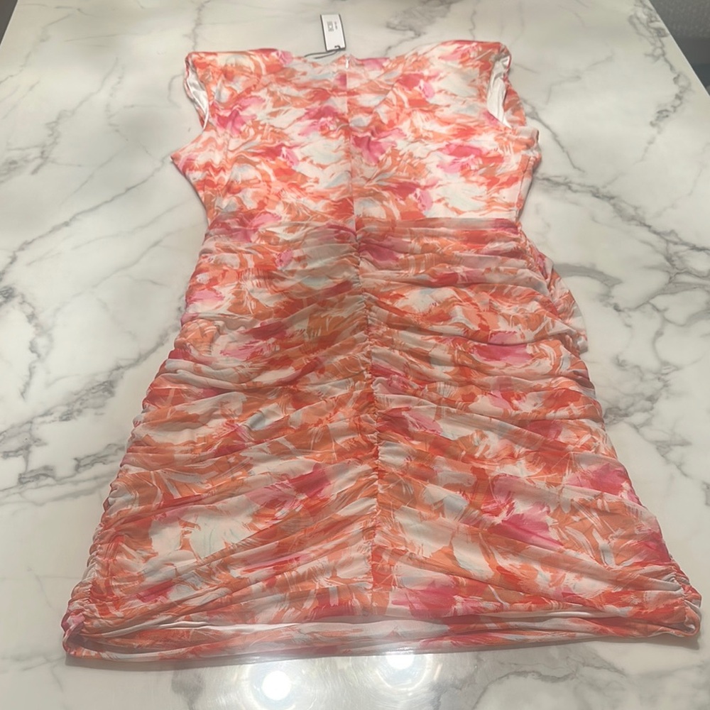 BCBG Vibrant Pink and Orange Mini Dress - Picture 6 of 15